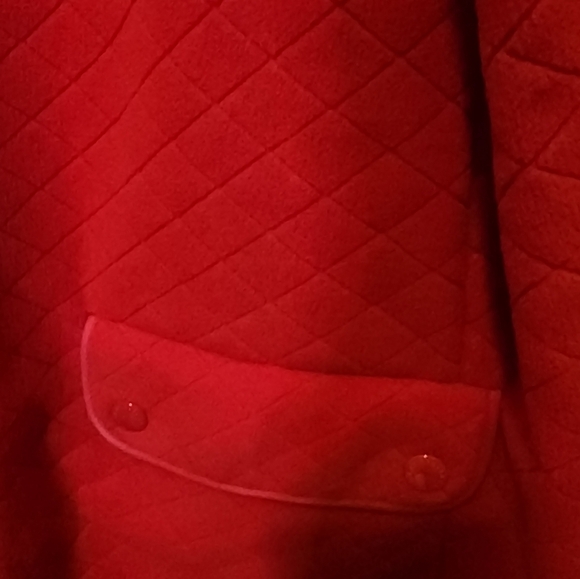 Talbots Red Fleece Jacket, Nylon Trim, Front Snap Pockets, Front Zip Sz 3XP - Picture 2 of 6